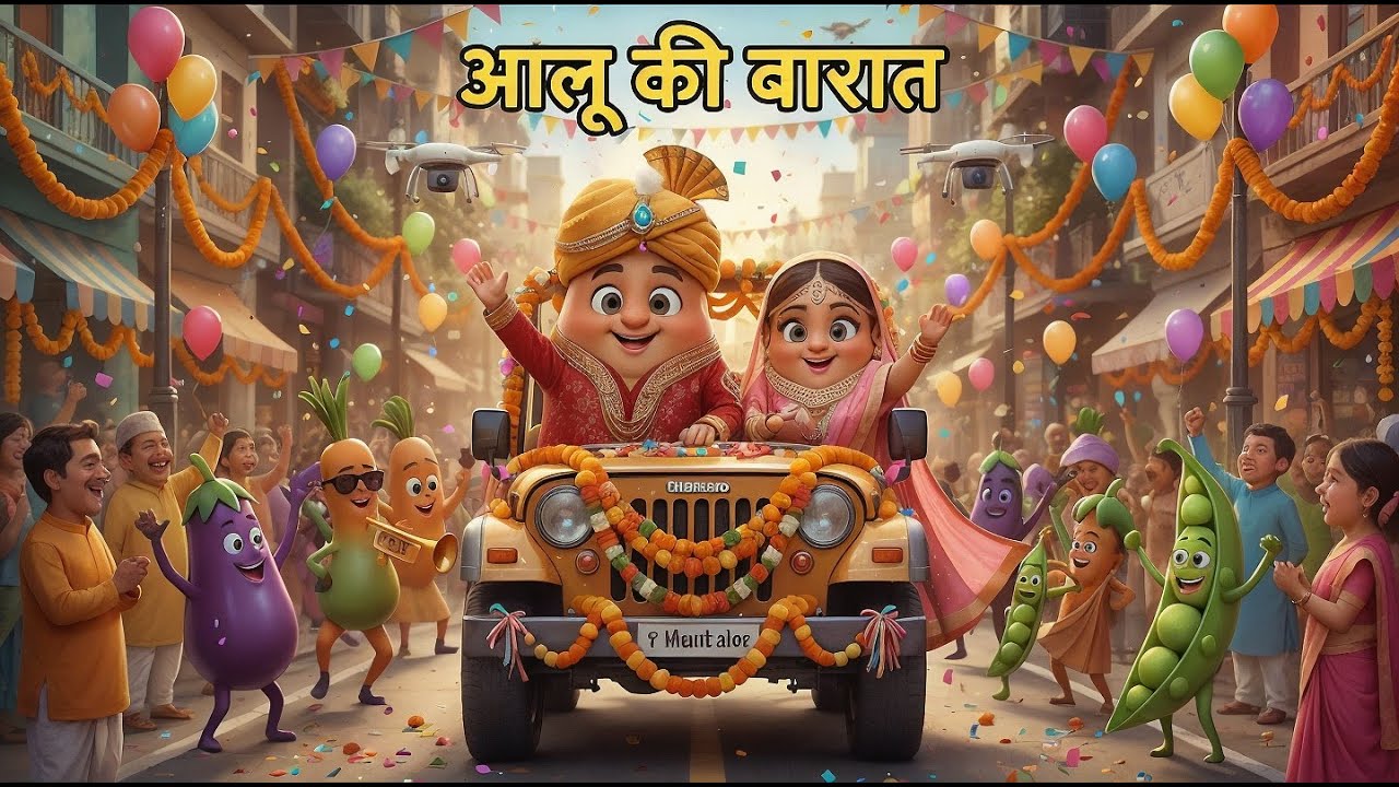 Aalu Ki Barat | Kids Hindi | Hindi Cartoon Video | आलू की बारात | Popular Kids Rhyme | Kido Pie