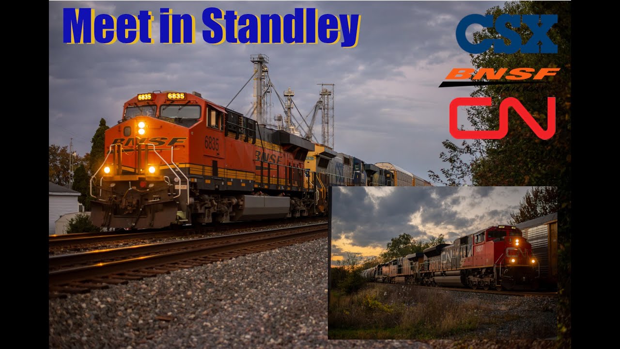 CSX Q352 and Q351 meet in Standley, OH with foreign power leaders: 10/23/2021