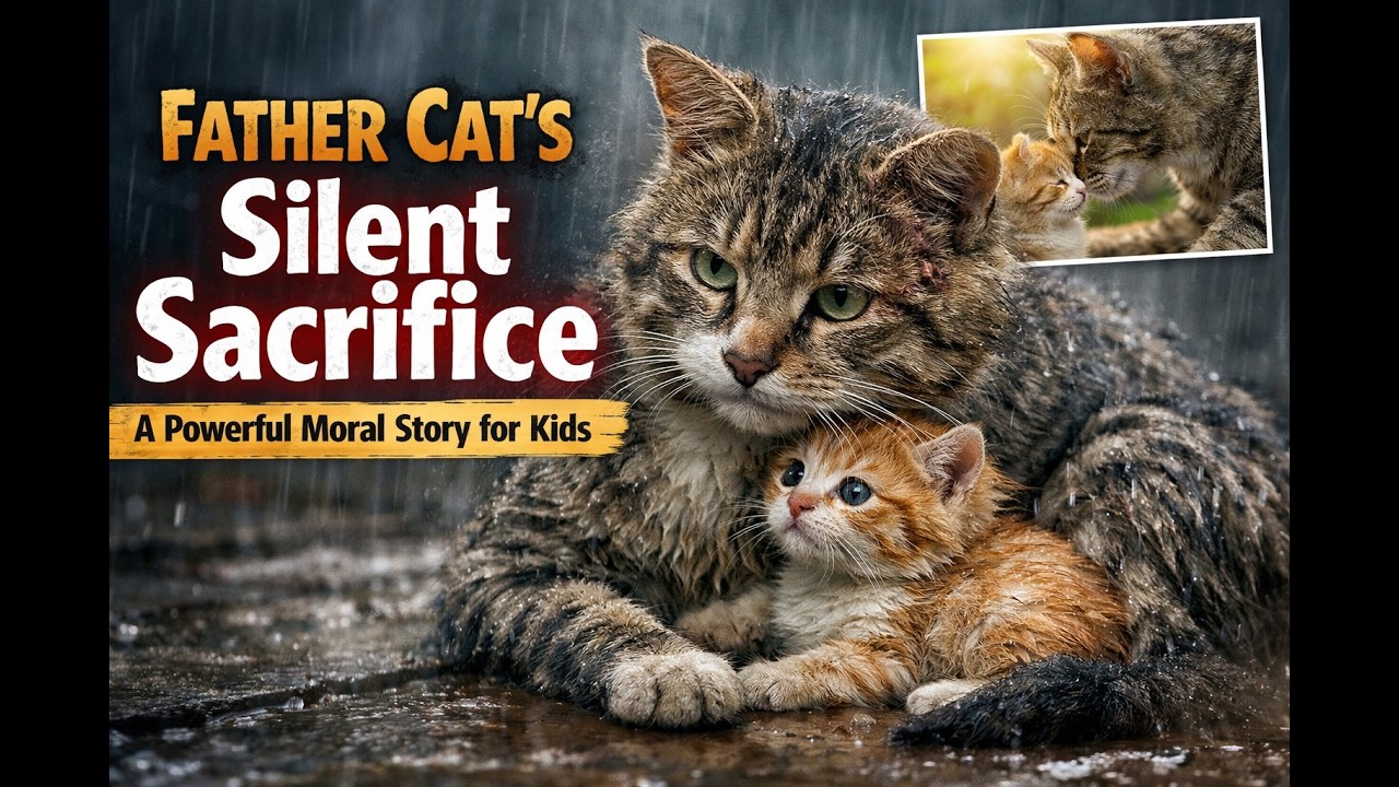 Father Cat’s Silent Sacrifice – A Powerful Moral Story for Kids