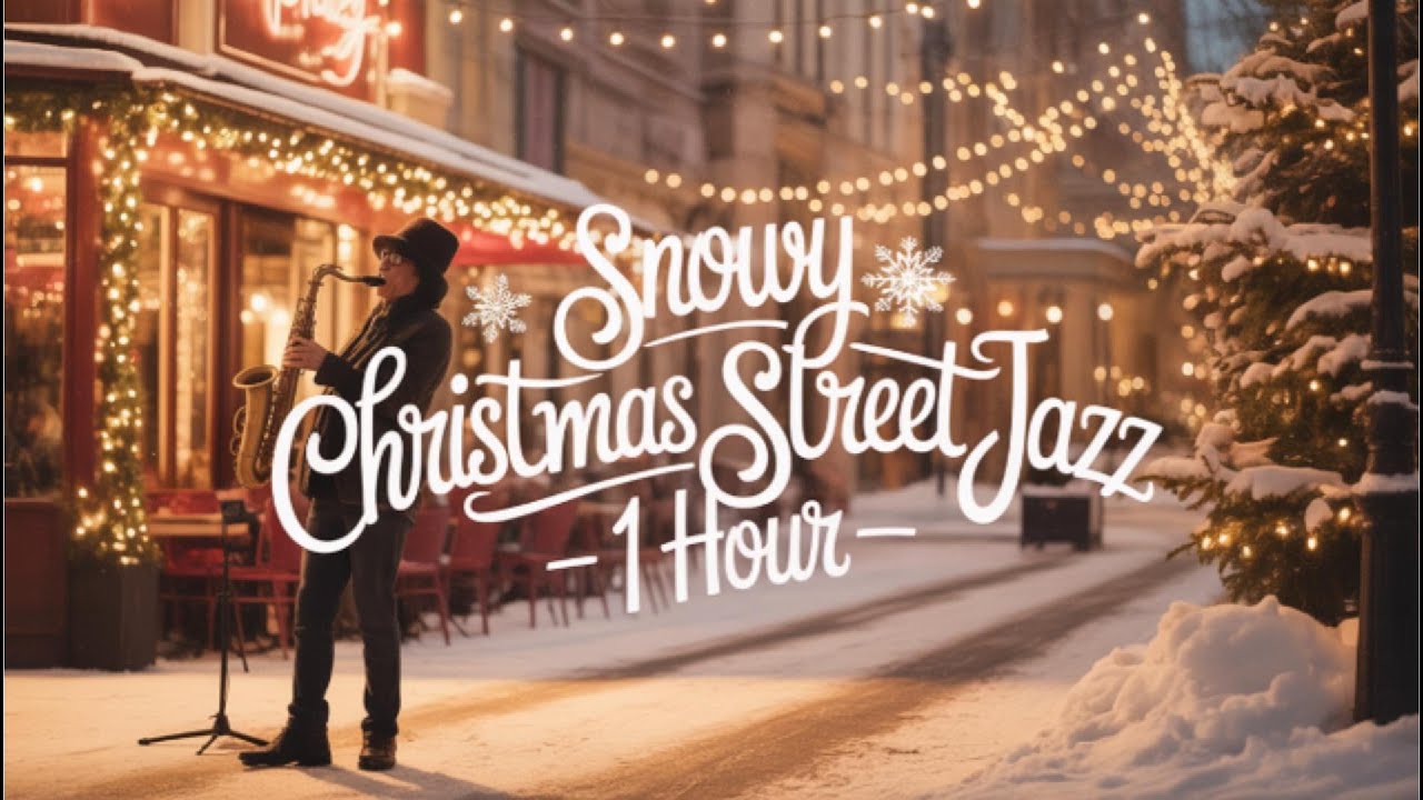 Snowy Christmas Street Jazz – 1 Hour Cozy Winter Night Ambience | ChioSnow Jazz ❄️🎷