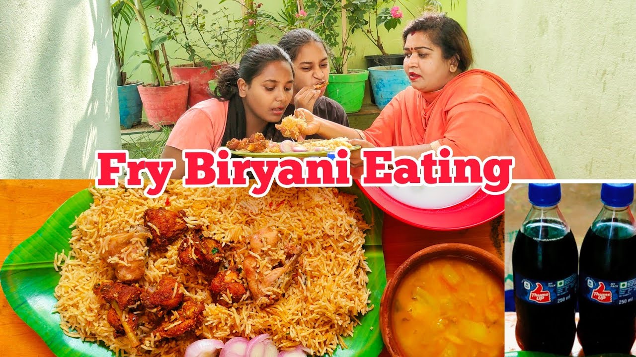 Fry biryani eating