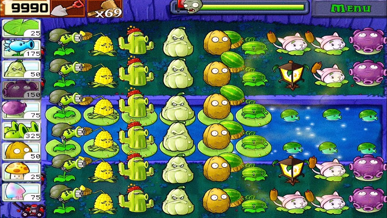 Plants vs Zombies • Survival Fog Walkthrough • Plants vs All Zombies • Full HD [ 1080p ] [ 60fps ]