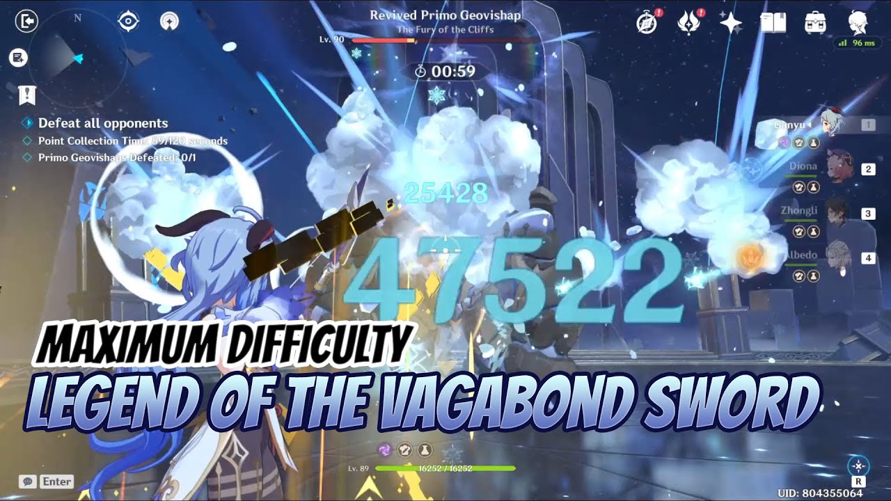 Checking out the new event : Legend of the Vagabond Sword Challenge 1 - Max Score | Genshin Impact