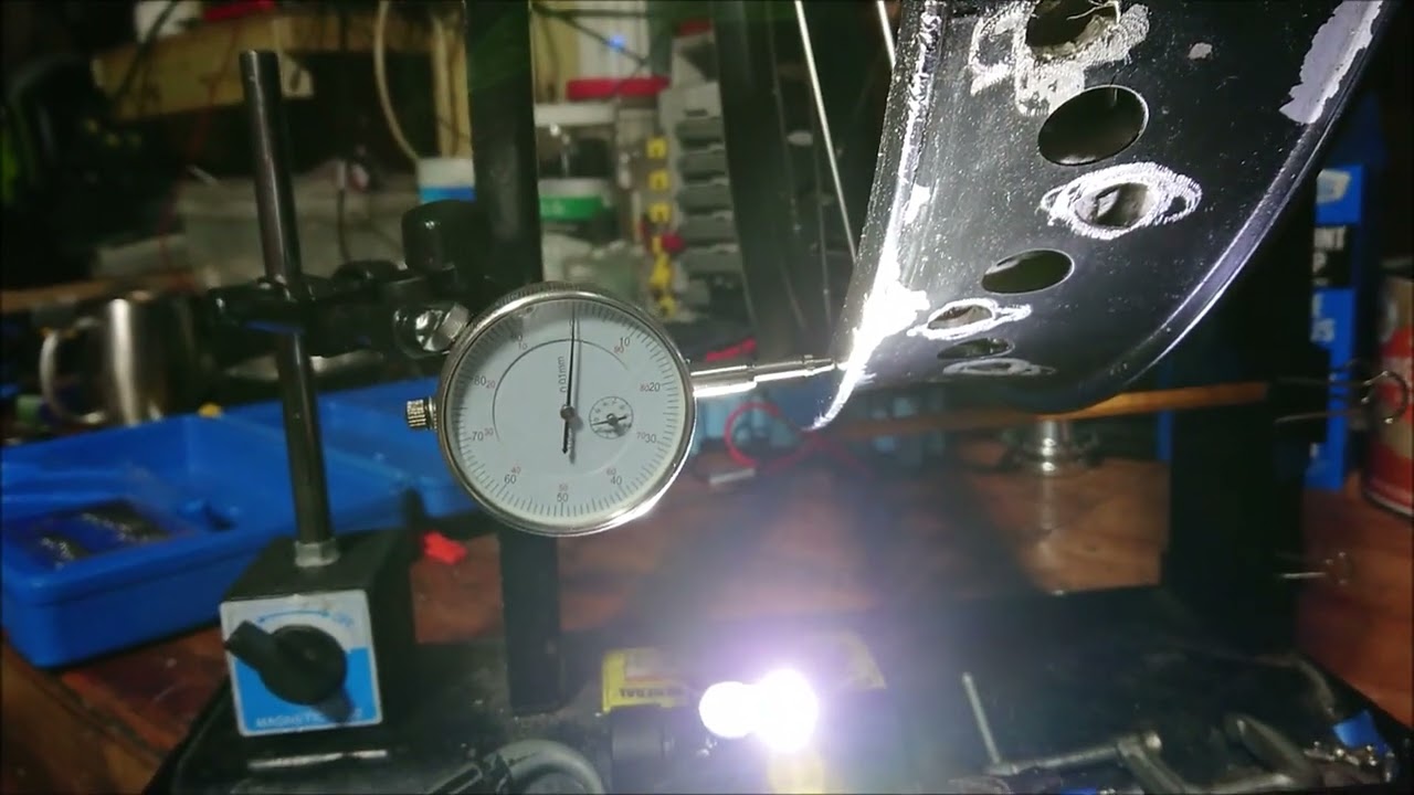 Truing wheel with Engine cylinder gage or Dial Indicator