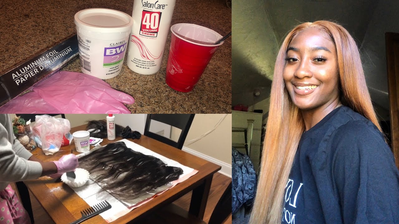 How to Bleach Your Bundles From Black to Honey Blonde| VERY EASY!!