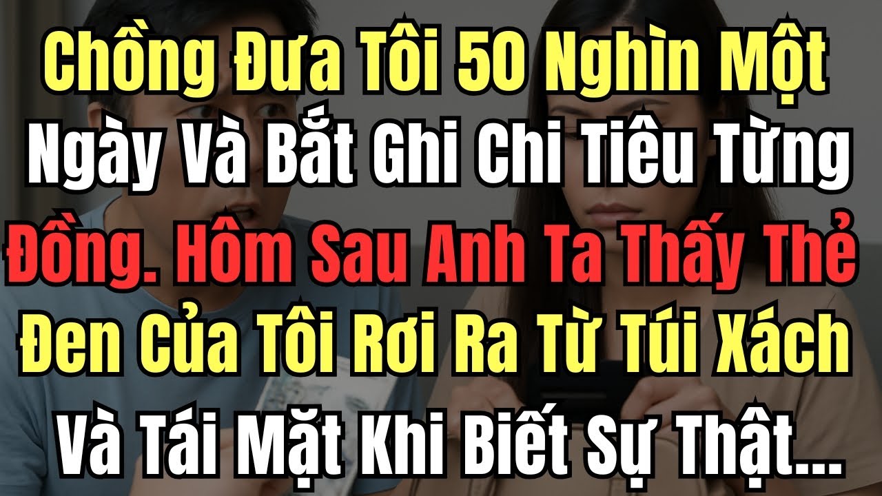 Chồng Đưa Tôi 50 Nghìn Một Ngày Và Bắt Ghi Chi Tiêu Từng Đồng. Hôm Sau, Anh Ta Thấy Thẻ Đen Của Tôi