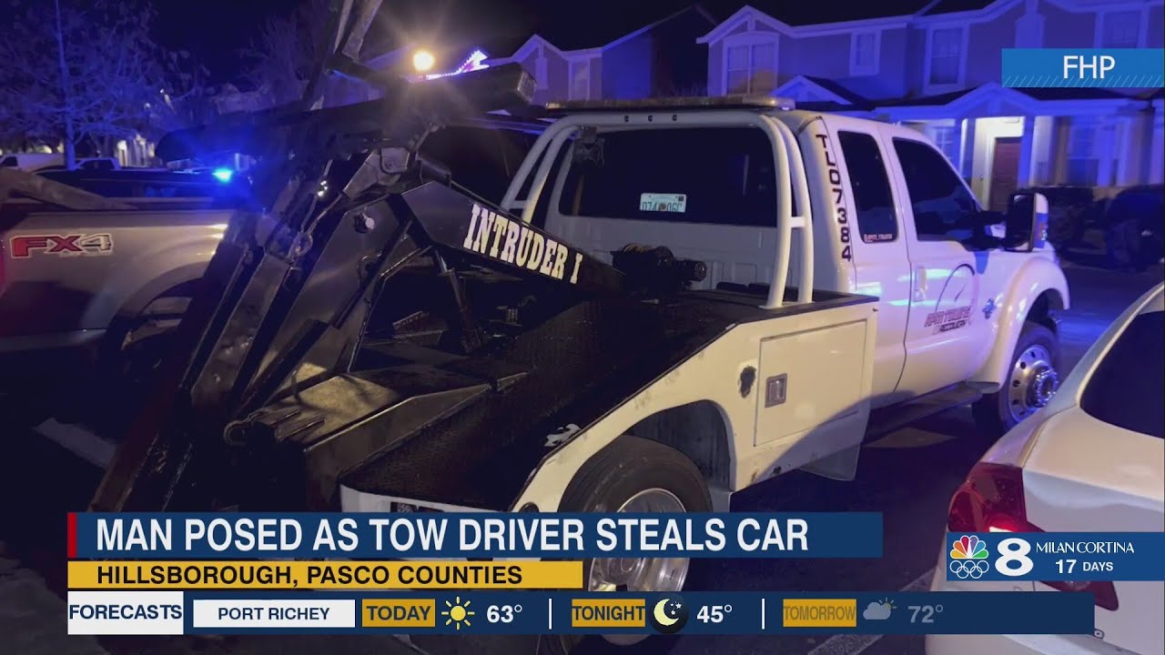 Fake tow truck driver pulls up to Tampa crash, steals SUV: FHP