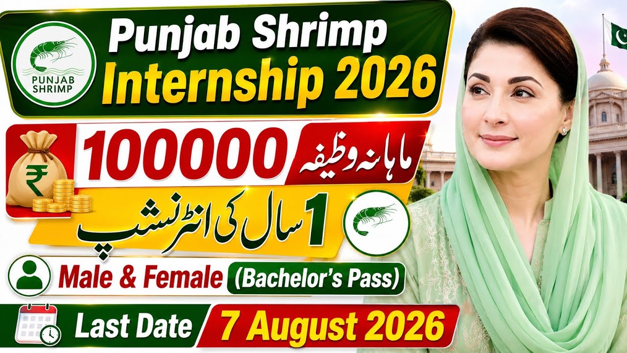 CM Punjab Shrimp Internship Program 2026 | 100,000 Stipend | How to Apply Online