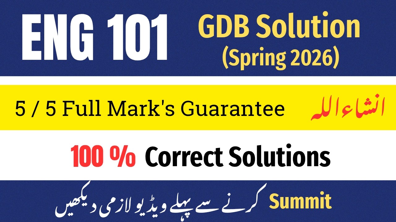 ENG 101 GDB  Correct Solution 2026 | eng101 gdb  Solution 2026 #eng101 #gdb #2026