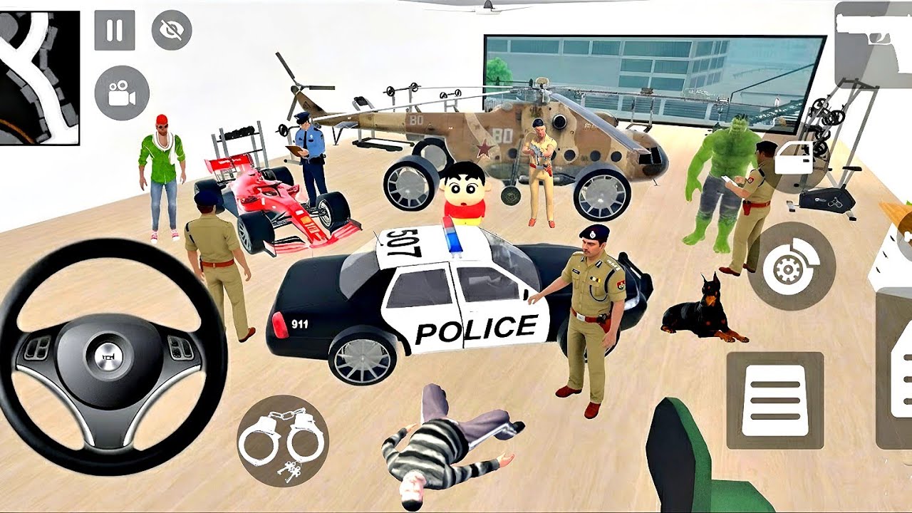 Franklin Aaj Police Car And Helicopter Laya 💥🤩 Shinchan Ke Liye 💥🥳Indian Theft Auto Simulator Game