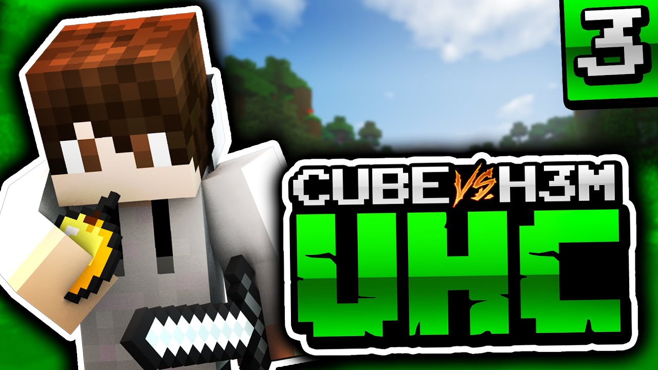 Minecraft Cube vs H3M UHC: E3 - FIRST PLAYER ENCOUNTER!