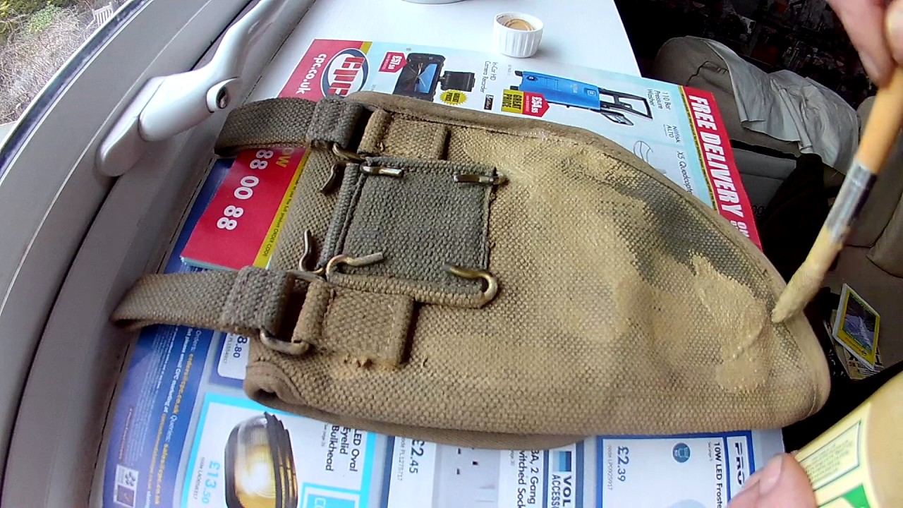 APPLYING LIQUID BLANCO TO WEBBING