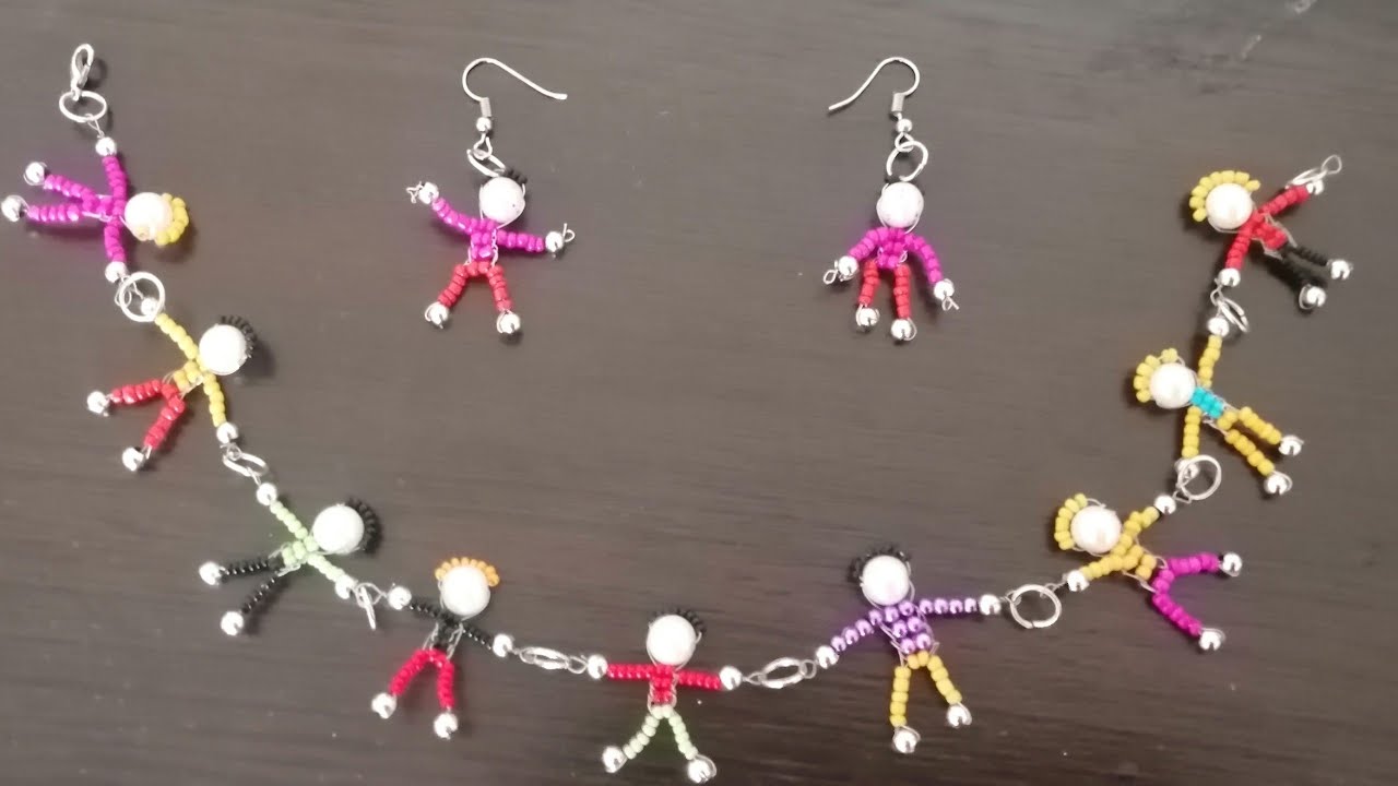 KUM BONCUKTAN BEBEK KÜPE KOLYE YAPIMI BABY NECKLACE EARRINGS MAKING SAND BEADS