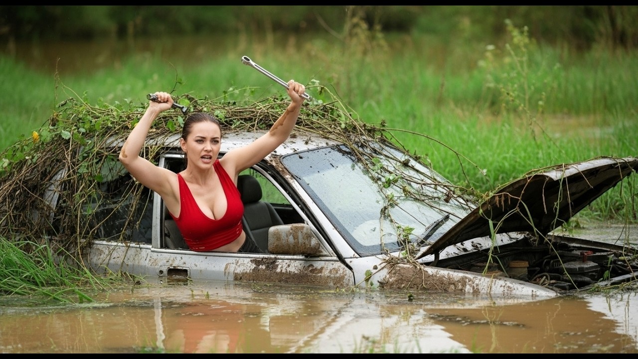 Genius Girl Fully Cleans the Dirtiest Flood-Damaged Car – Inside and Out Restoration