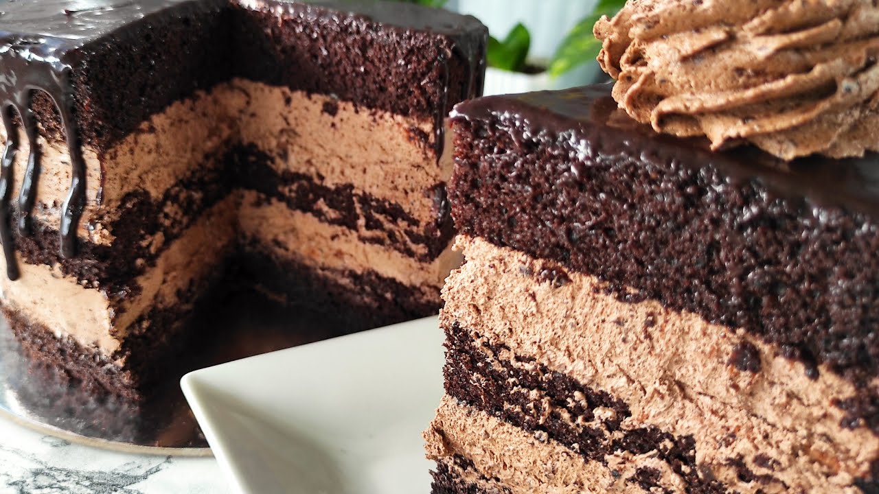 CHOCOLATE MOUSSE CAKE (EASY NO GELATIN, EGGLESS MOUSSE CAKE) KUSINA NI INDAY | VLOG #142