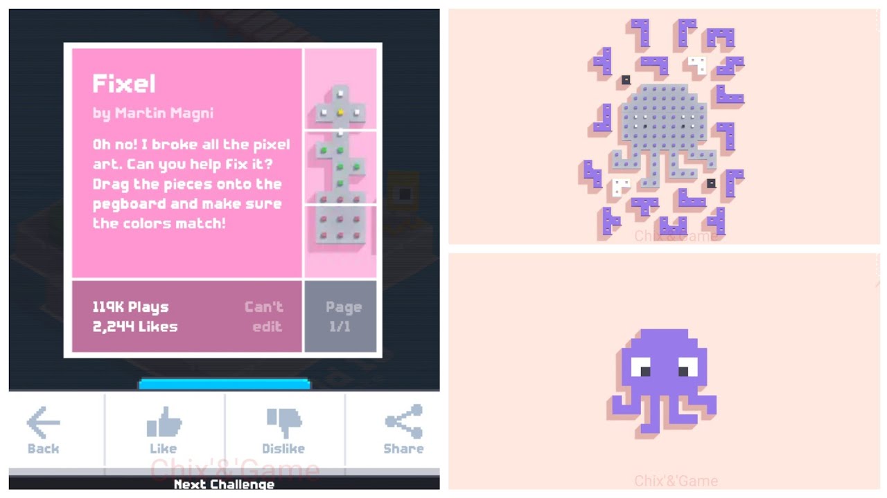 FANCADE - Fixel - WORLD 11 - WALKTHROUGH - Solution - level lvl 25 Octopus.