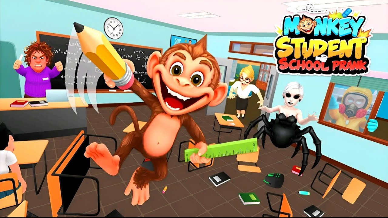 Monkey Student: School Prank Gameplay