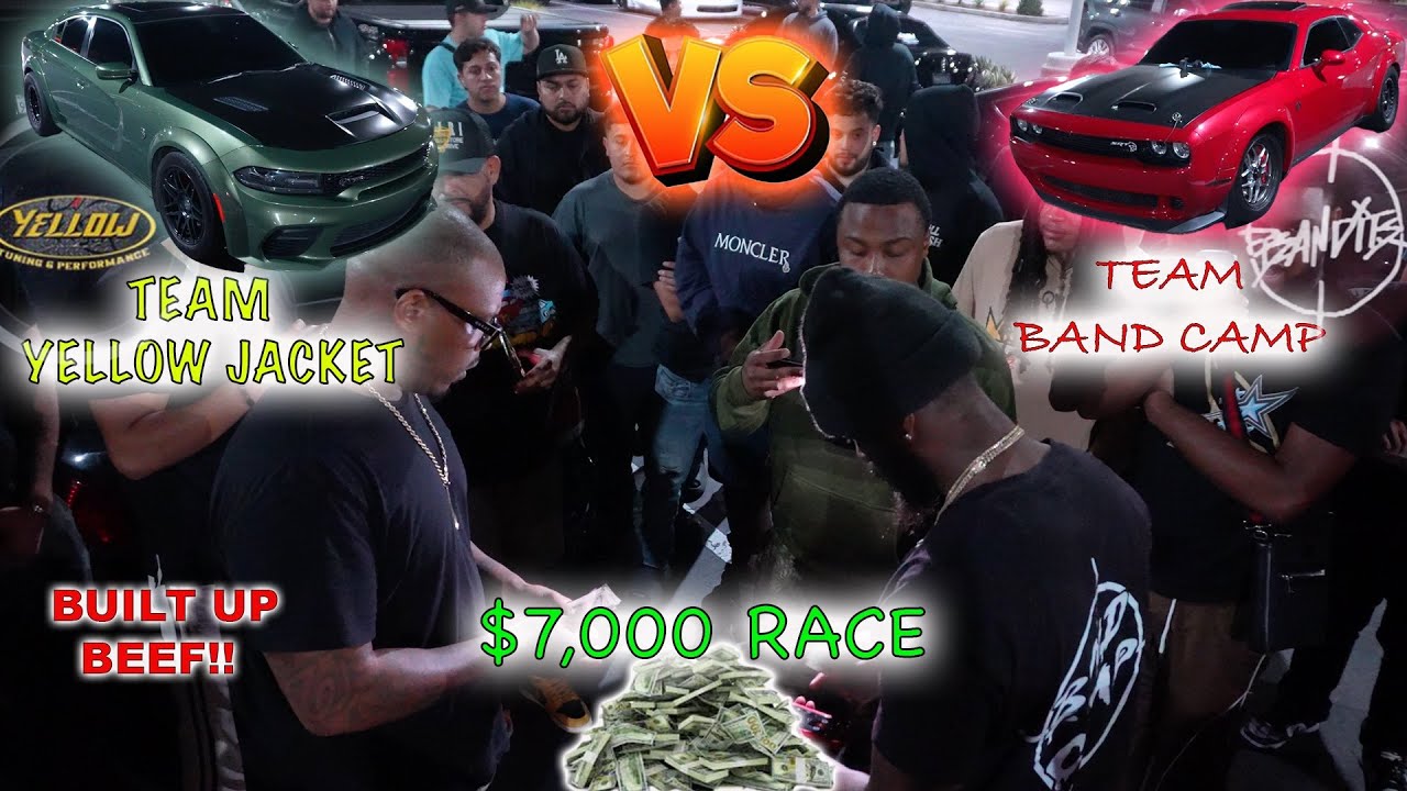 FINALLY‼️| YELLOW JACKET&rsquo;s HELLCAT VS BANDCAMP&rsquo;s HELLCAT FOR $7,000‼️|LONG AWAITED #racing #hellcat