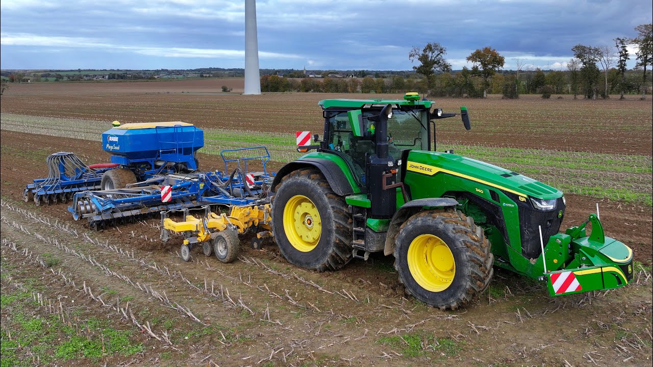 Ensemble de semis de Blé XL / JOHN DEERE 8R 340 💨 / GRAMGE 6M 🟡 / RABE Mega Seed 🔵