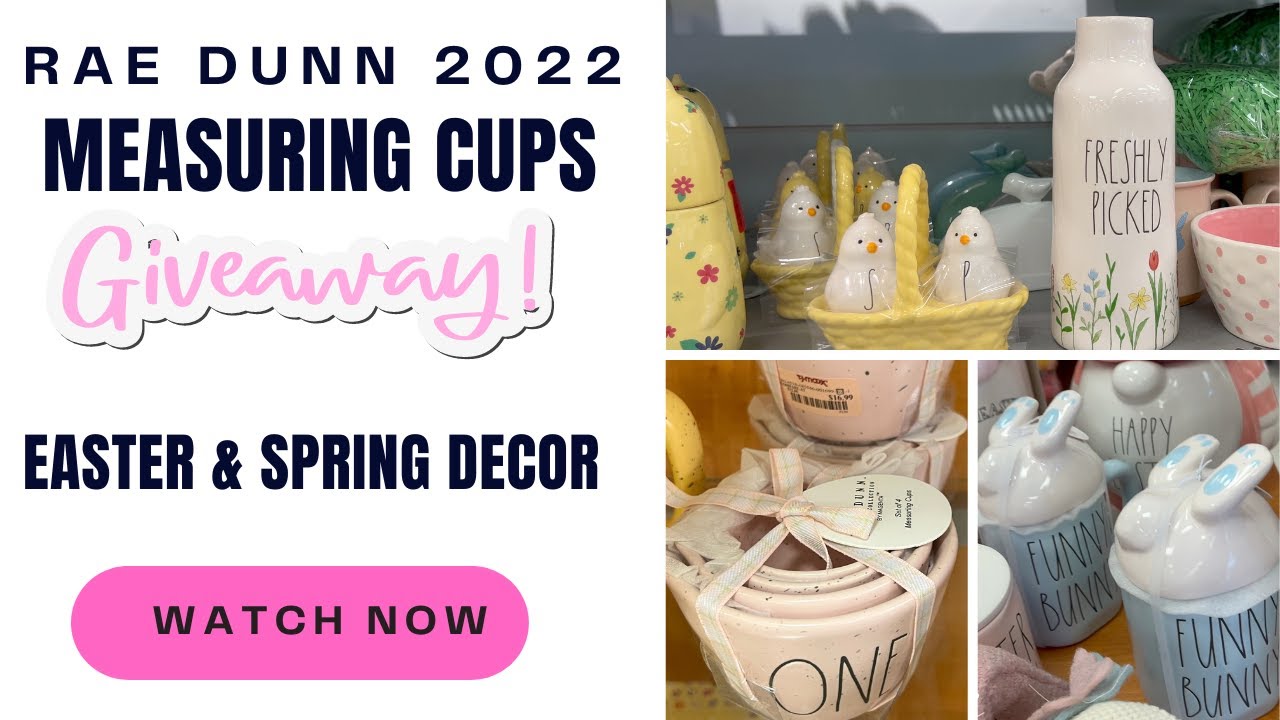 RAE DUNN Measuring Cups Giveaway AND RAE DUNN Easter Spring Decor Shop With Me - Rae Dunn 2022