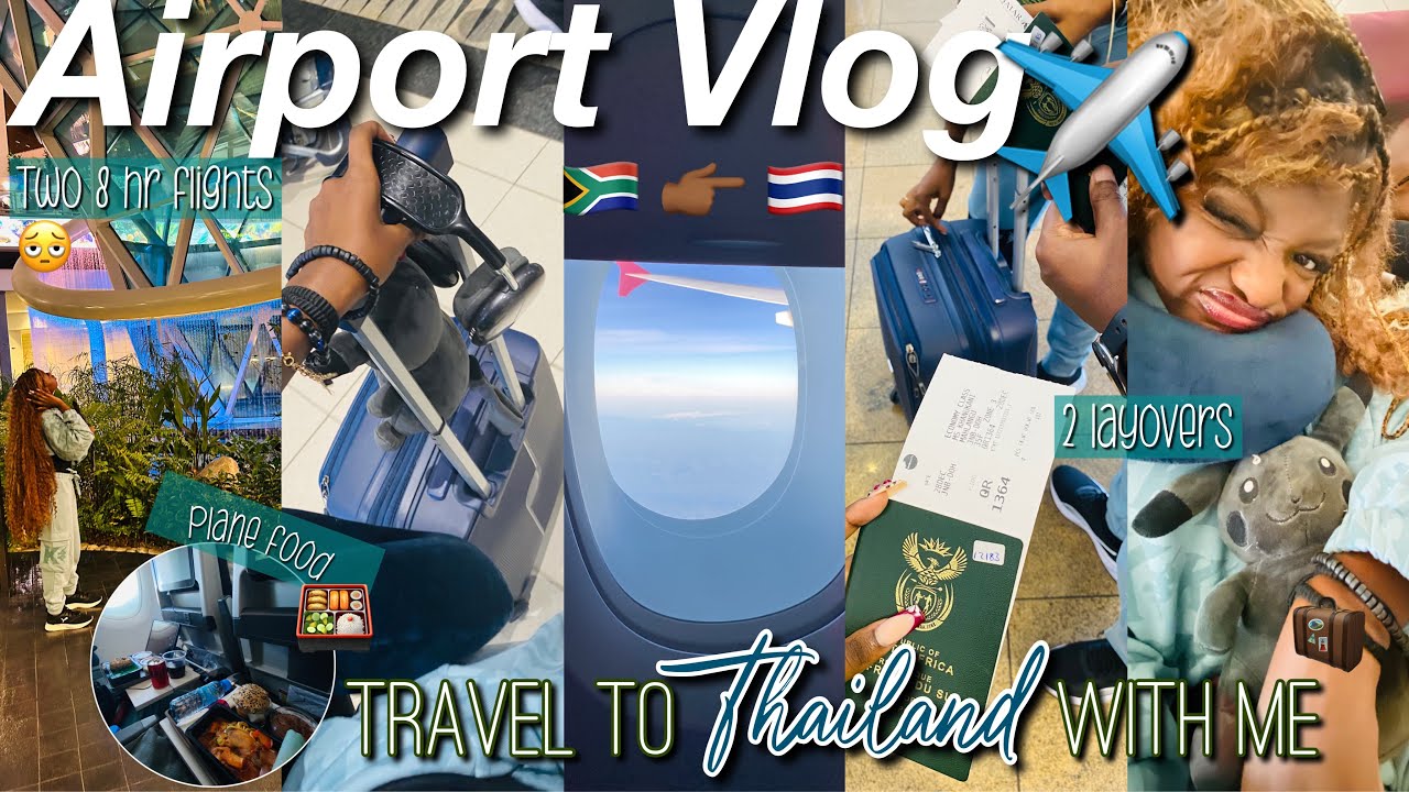 Travel with me to THAILAND | Airport vlog, Travel vlog, 18 hour flight, Doha Qatar etc. KhanuK