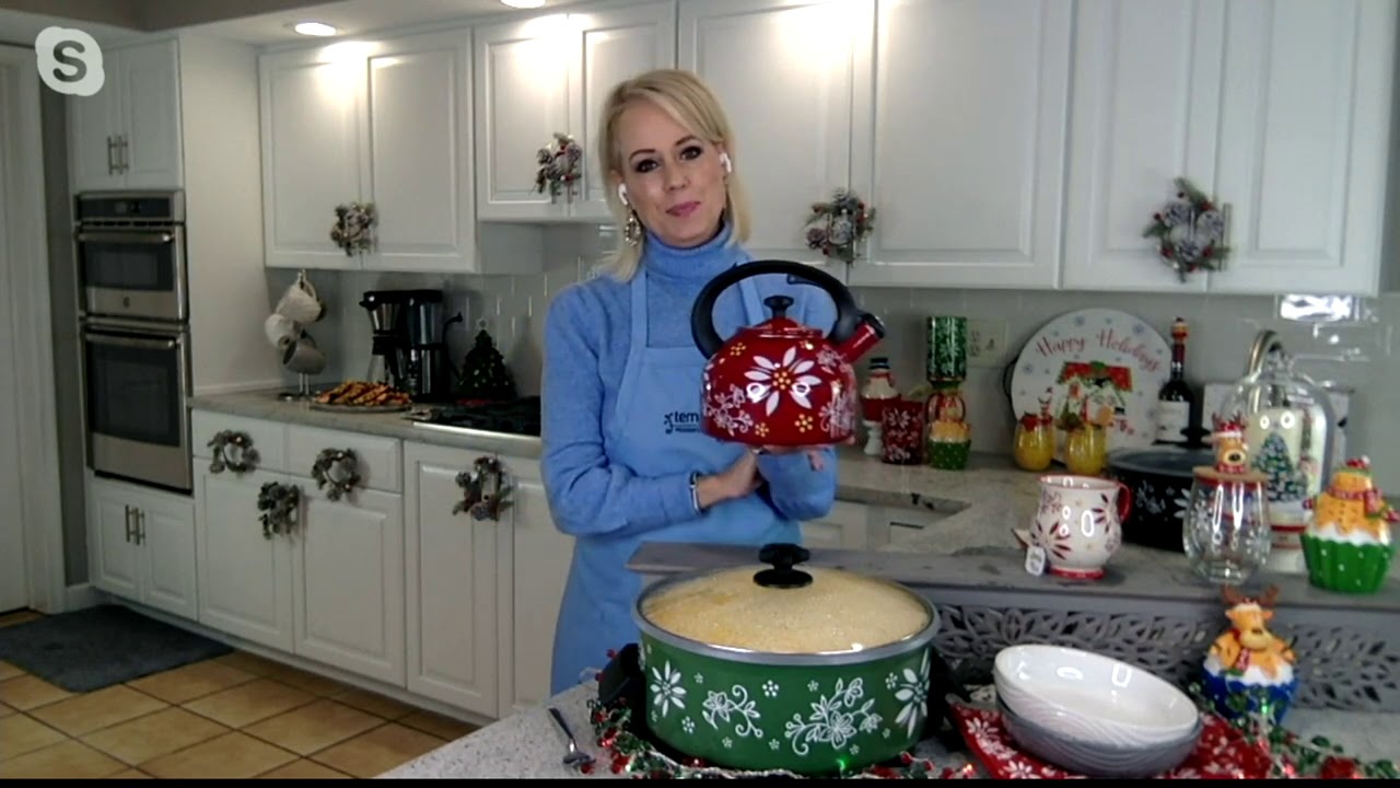 Temp-tations Classic or Holiday 2.3-qt Enamel on Steel Kettle on QVC