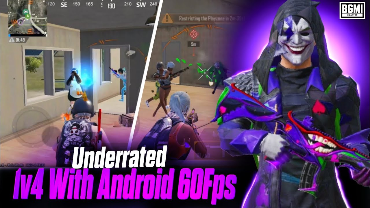 They said with Android 60Fps you can't 1v4 So Here are proofs..(Poco X6 Pro) Bgmi | PubgMobile