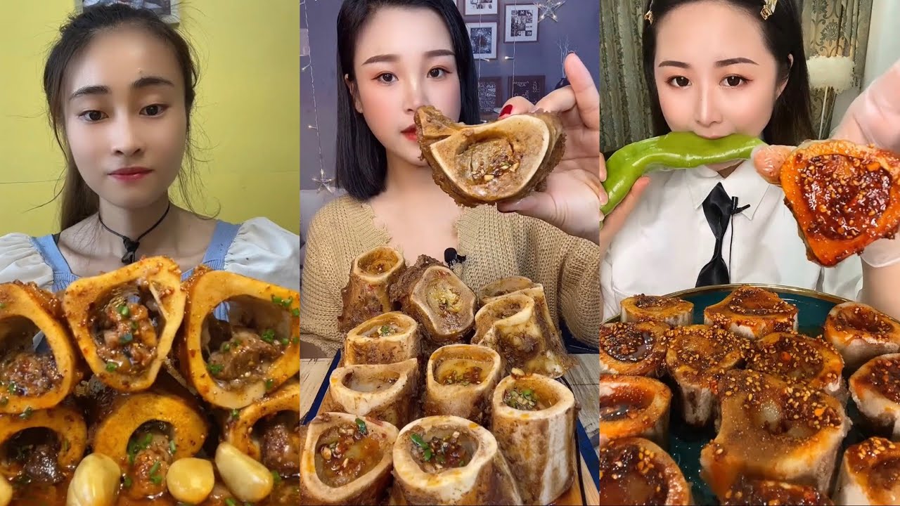 asmr mukbang bone marrow- thánh ăn tủy xương siêu cay - 牛骨髓, 牛肉の骨髄, 쇠고기 골수, गोजातीय अस्थि मज्जा #18