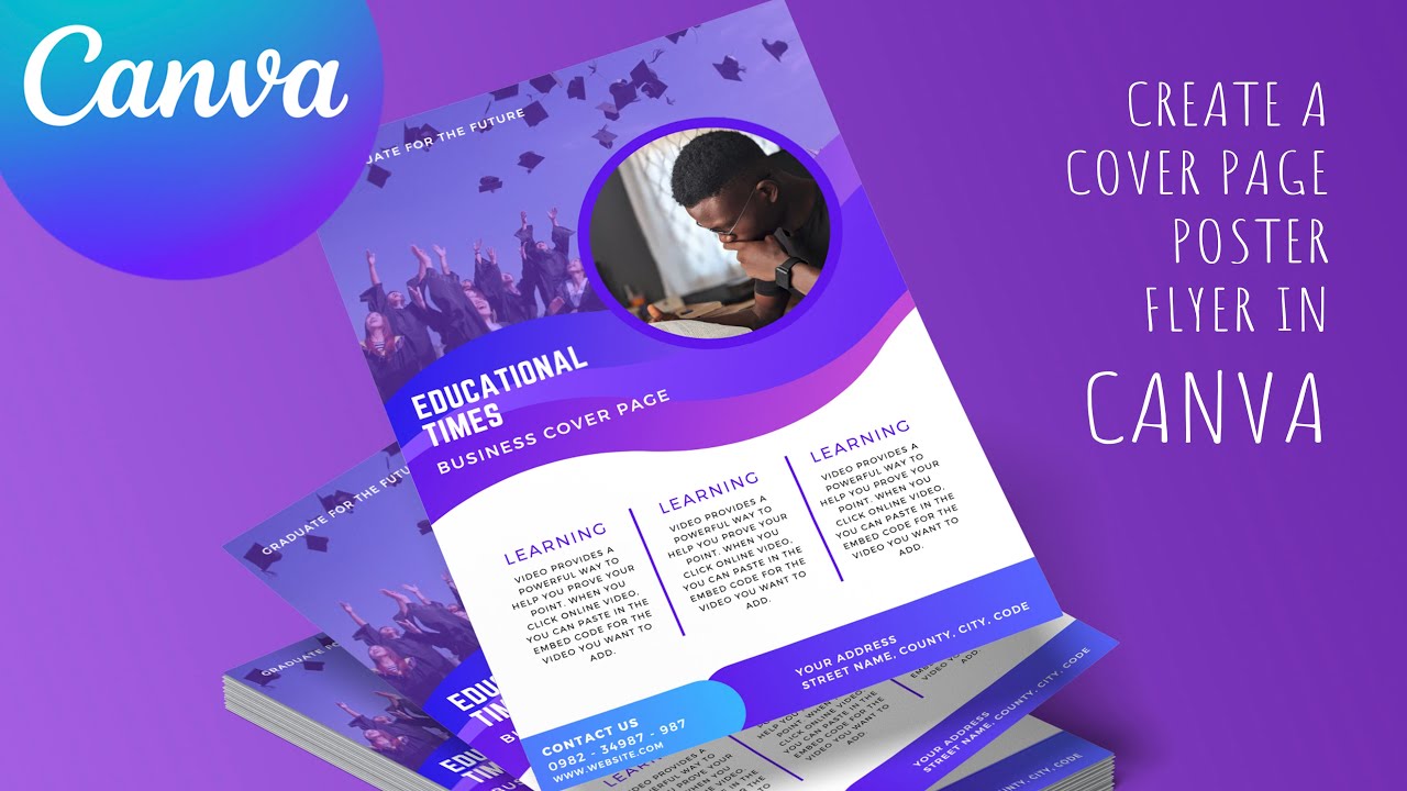 How to create a poster, cover page, flyer in CANVA from scratch