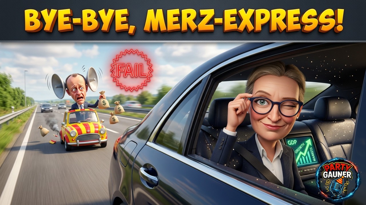 &Uuml;BERHOLSPUR BLAU! 🏎️ Dr. Alice Weidel schickt den Clown-Kanzler in die W&uuml;ste | Satire Schlager 2026
