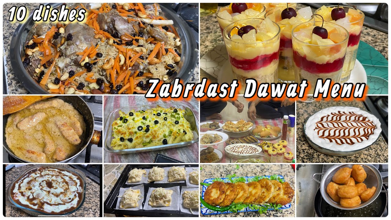This is how i Arranged 10 Dawat dinner recipes At home/Aghani Pulao/Turkish Milkcake/mini subs