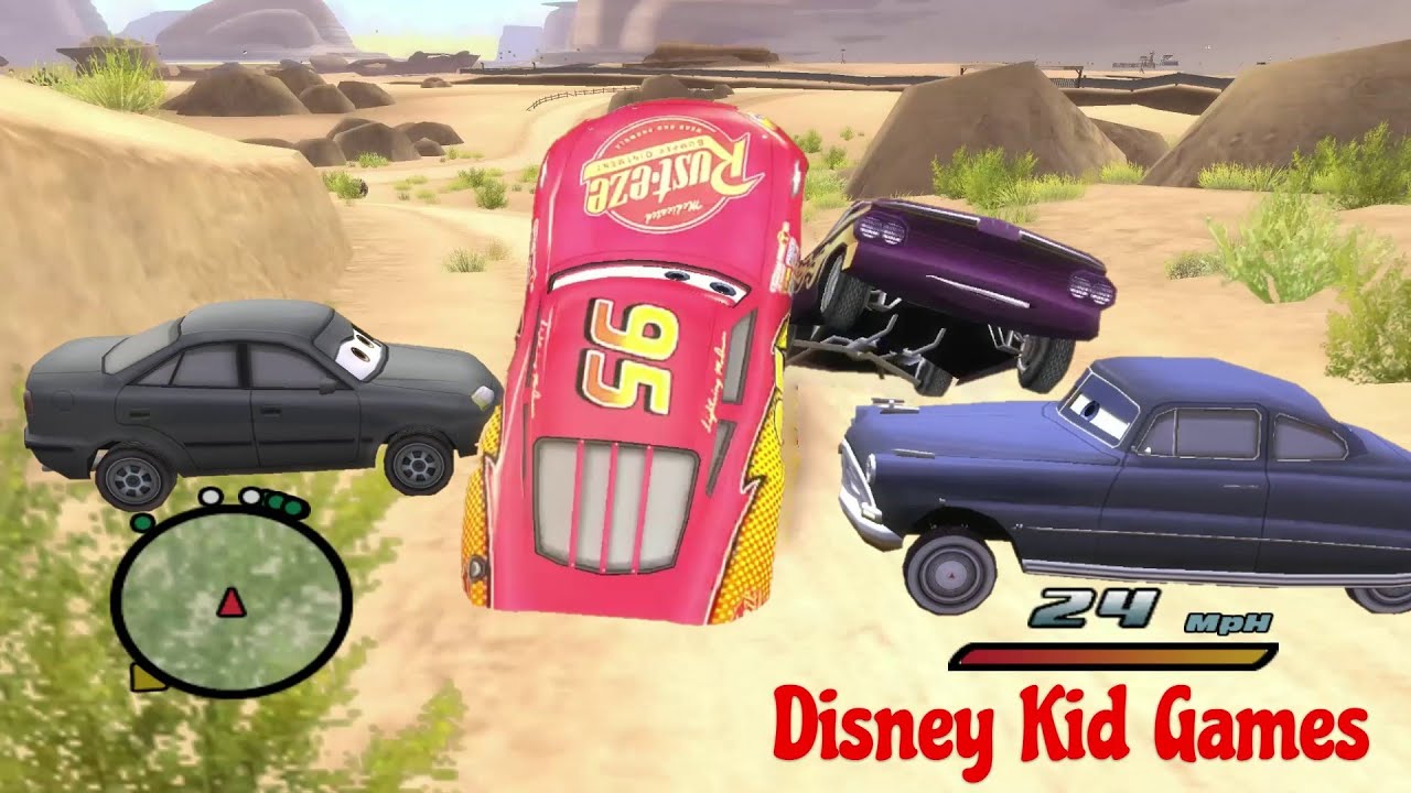 Disney Pixars Cars Movie Game   Crash Mcqueen 468   Doc Hudson and Ramone