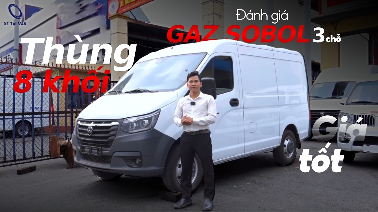 Van GAZ SOBOL 3 chỗ 8 khối | Xe tải van máy dầu 2m6 chở 945kg