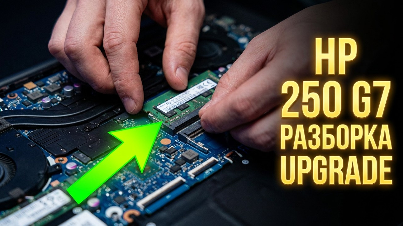 Разборка и Upgrade/модернизация ноутбука HP250 G7 (9HQ72EA), добавляем заменяем ОЗУ/RAM