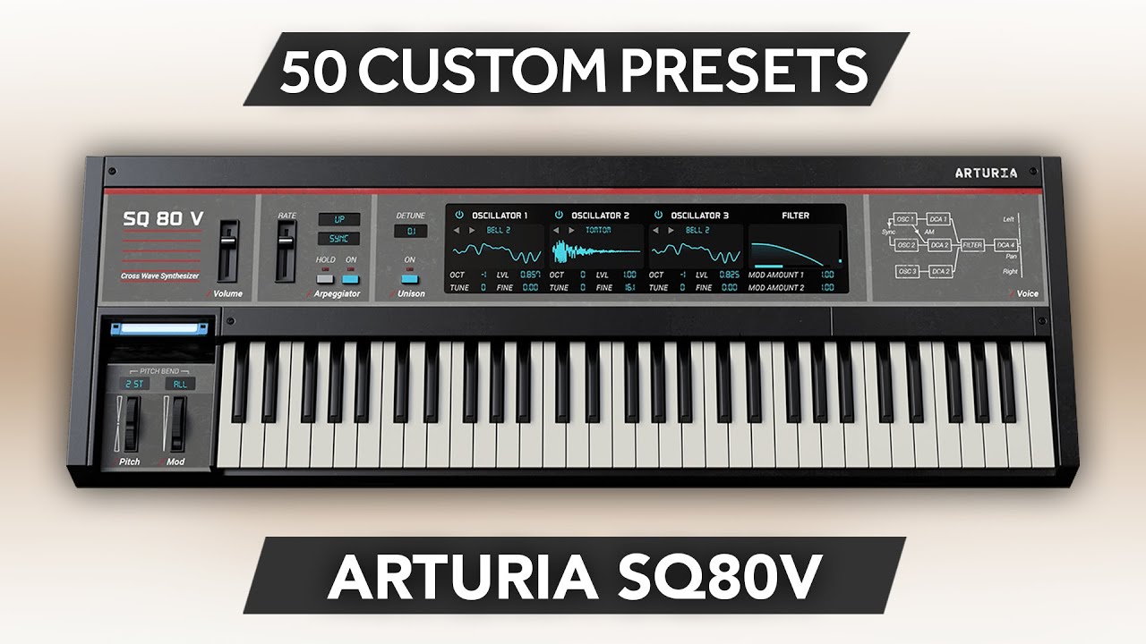 ARTURIA SQ80V ♫ 50 Custom Presets ► Prom&eacute;the&eacute; Sound Bank