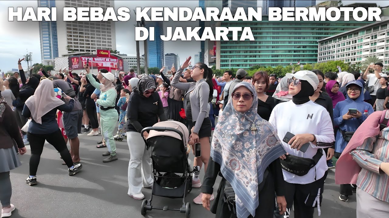Suasana Hari Bebas Kendaran Bermotor Di Jakarta | Car Free Day (CFD)