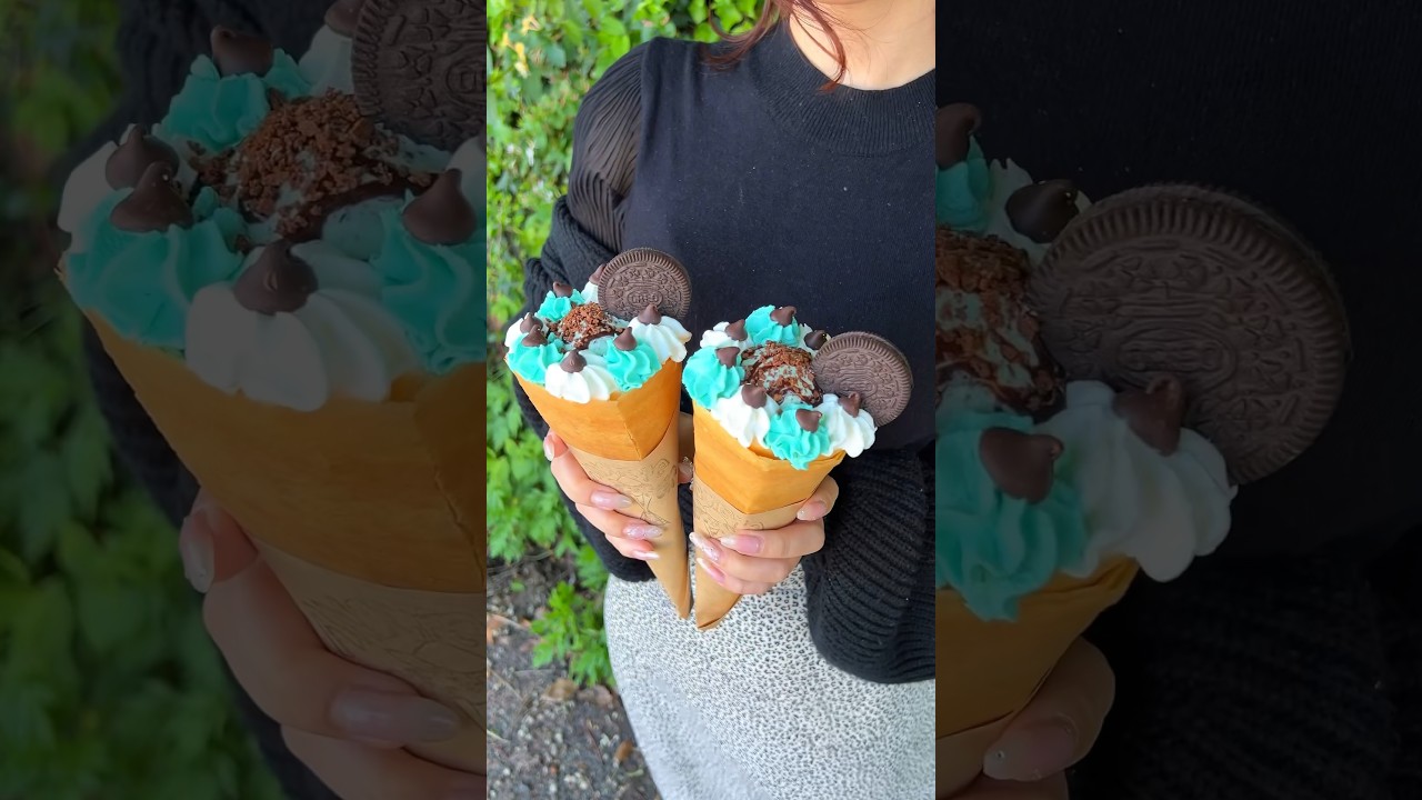 【パリパリ食感のチョコミントクレープ💙】#福岡グルメ #japanesefood  #japantravel  #shorts  #crepe