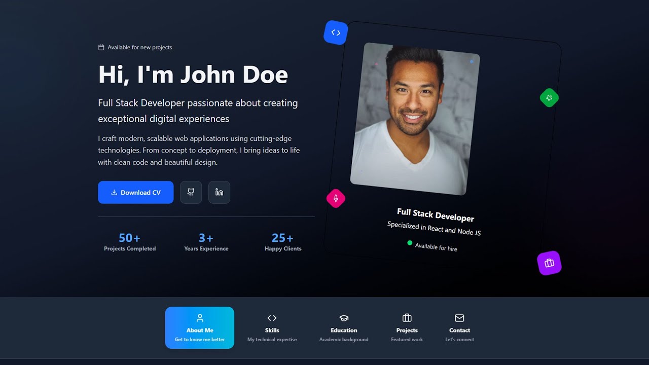 Building a Modern Portfolio Website with React and Tailwind CSS