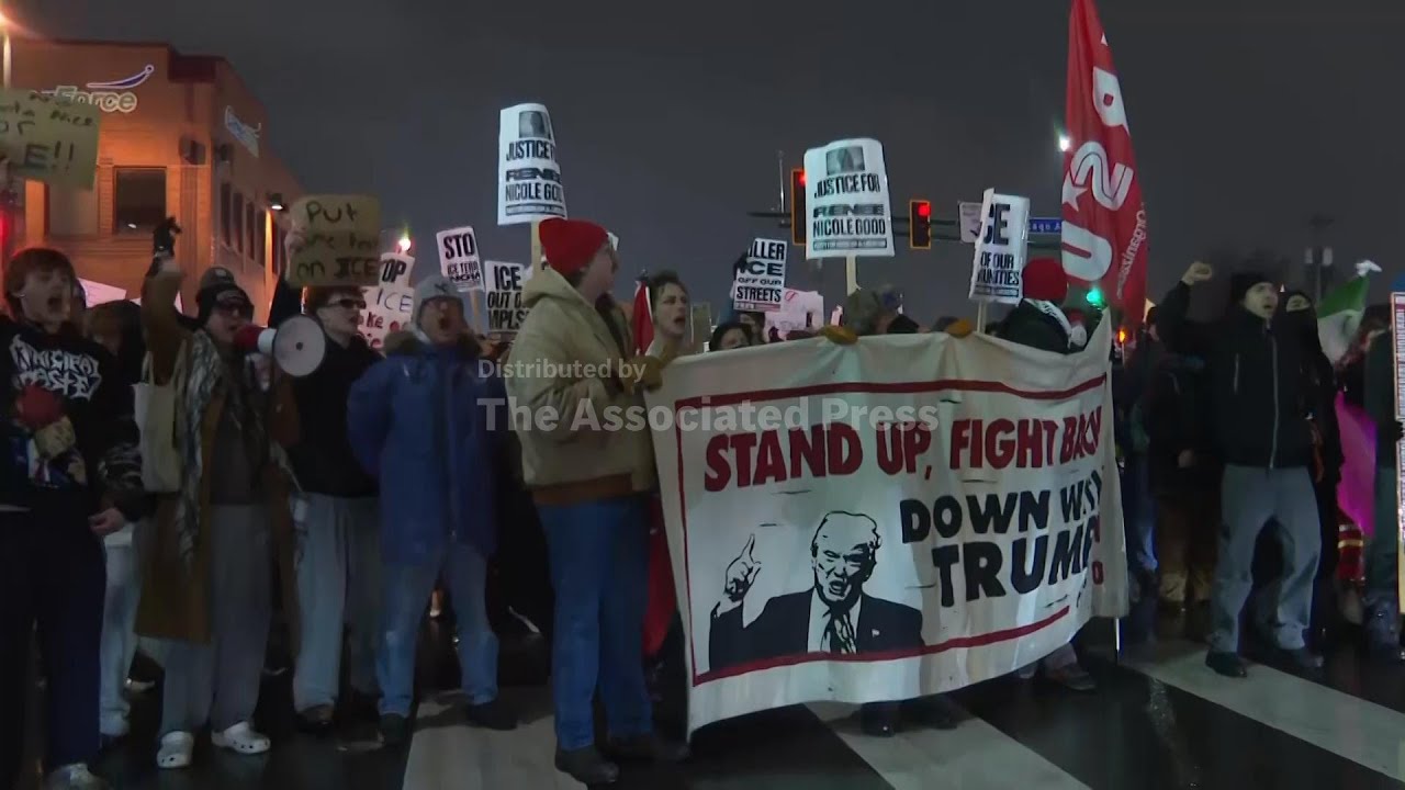 Protesters march in Minneapolis over fatal ICE shooting