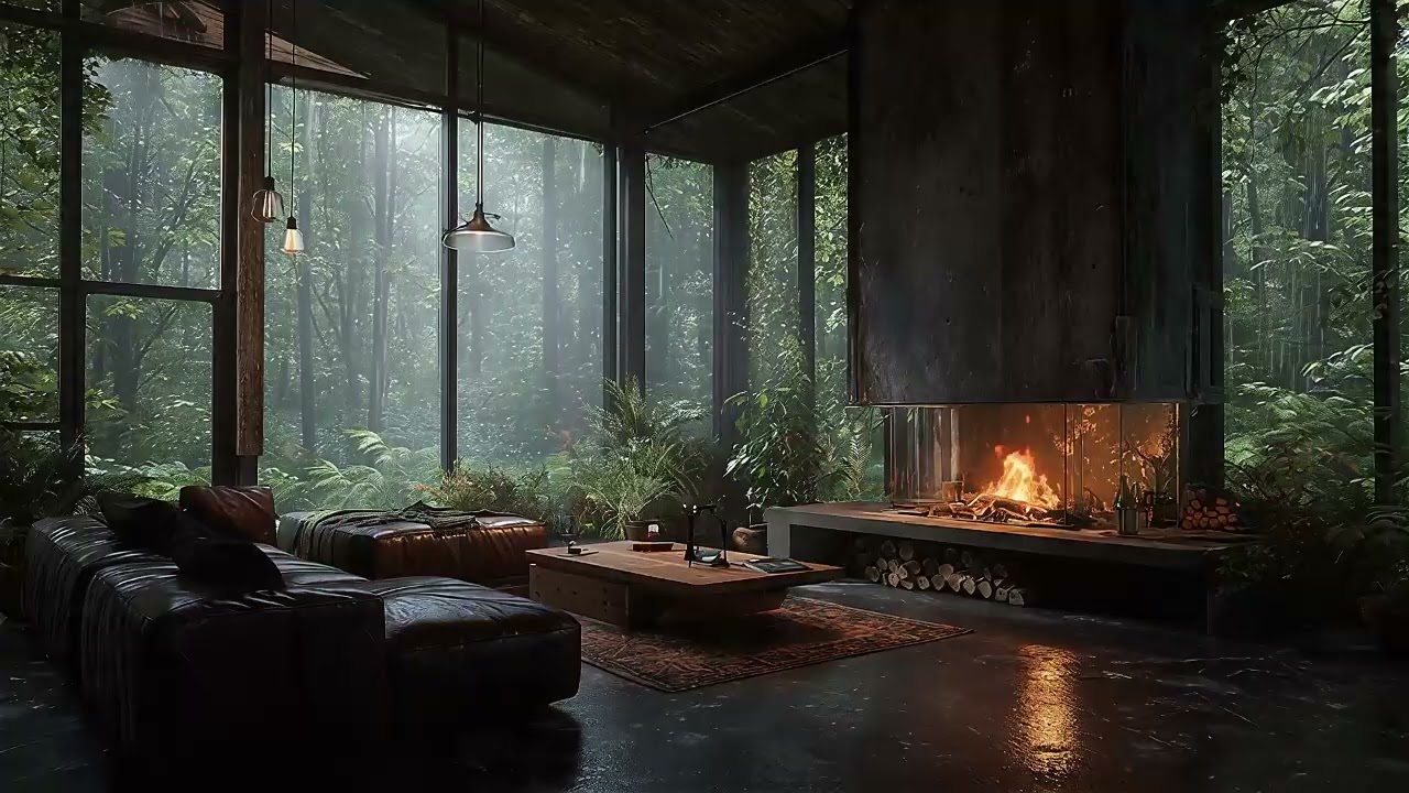 ASMR Rain Sounds Piano Music Night Ambience for Study and Sleep