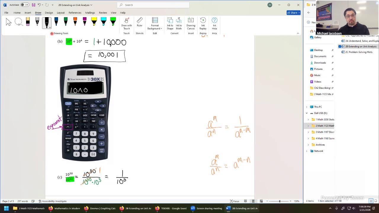 Math 1123 - 21 January 2026 - Units 2A, 2B