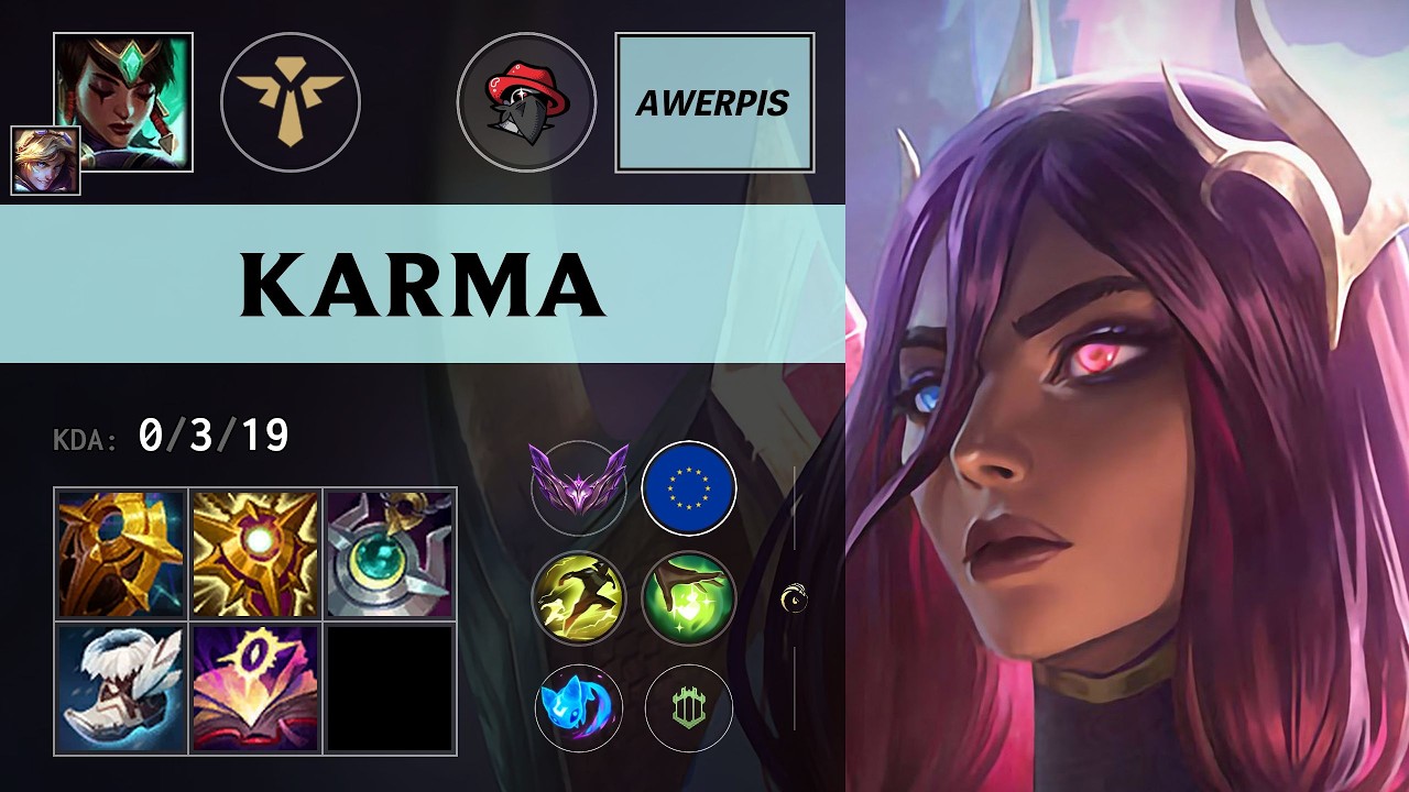 (BAN AwerpiS) Karma Support vs Nami - EUW Master Patch 26.15