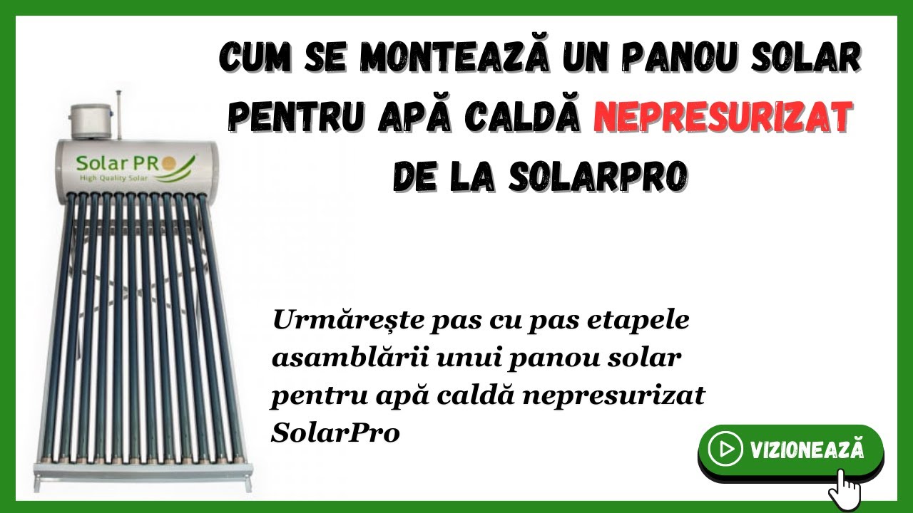 Montaj Panou Solar Nepresurizat Apă Caldă - SolarPro
