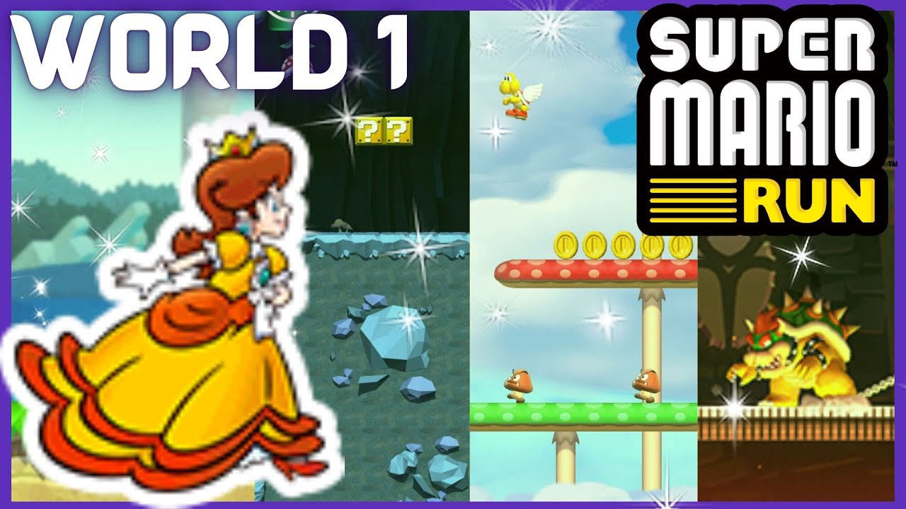 ✿ Super Mario Run - World 1 | Daisy Gameplay | ✿