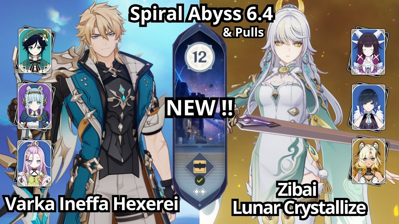 NEW ! C0 Varka Lunar Charged & C0 Zibai Lunar Crystallize - Spiral Abyss Floor 12 Genshin Impact 6.4