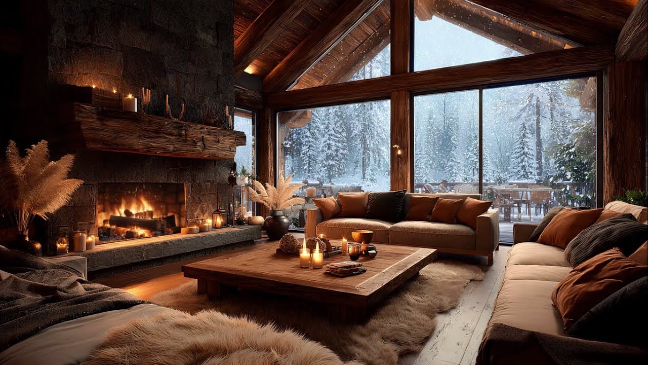 Relaxing Jazz Bossa Nova by the Fireplace for Work and Calm Focus 4