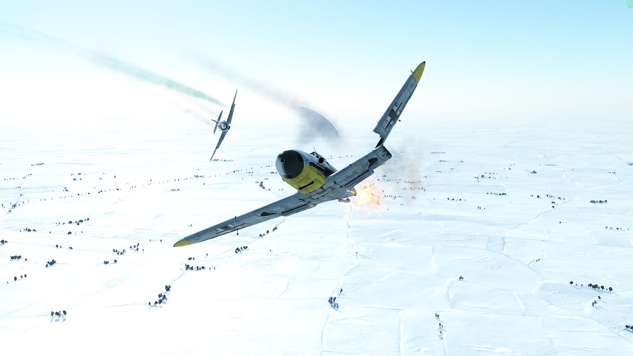 Бой с двумя  Bf 109 F-4 (вид из кабины)