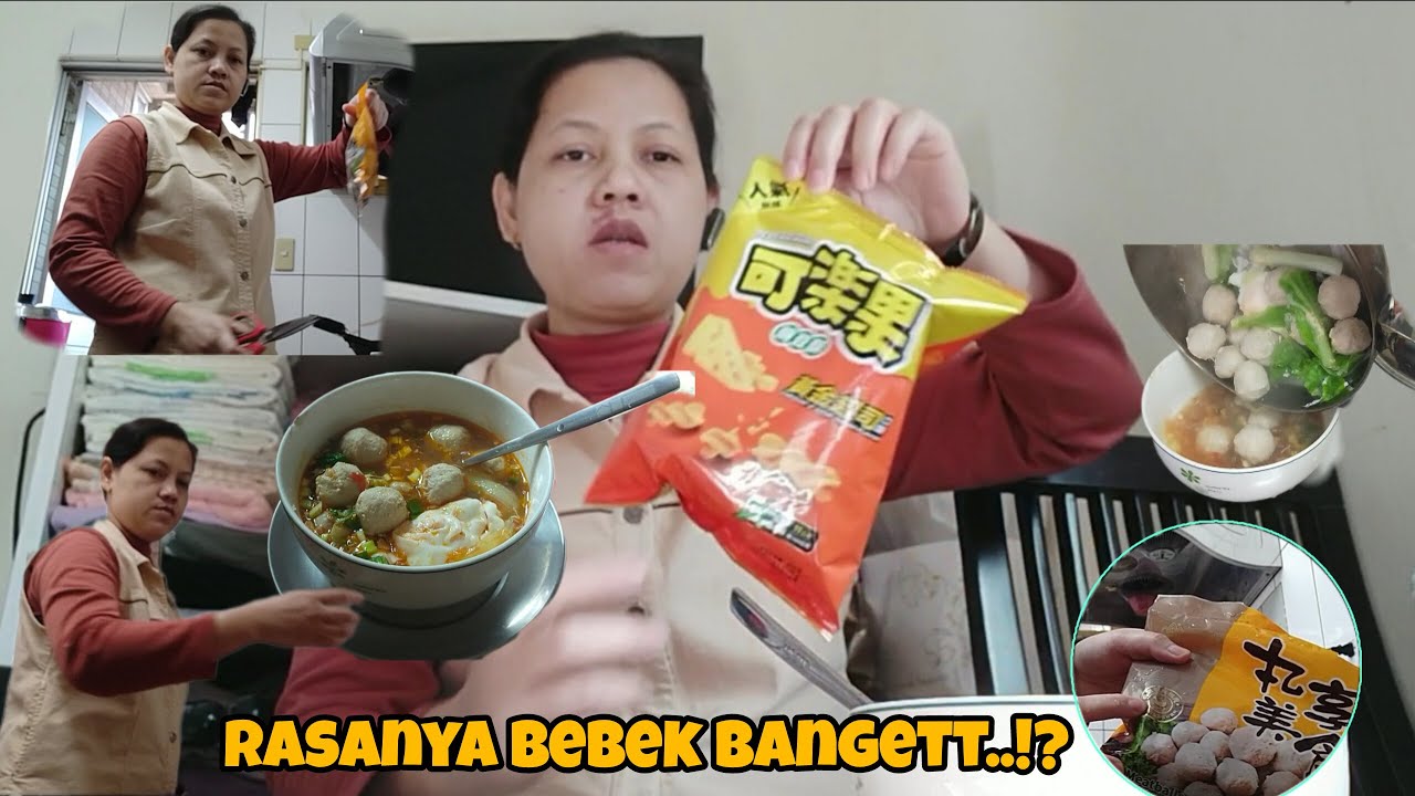 BAKSO BEBEK,!! Cocok dimusim dingin taiwan, aktifitas di rumah ,cooking mukbang (duck meatballs)
