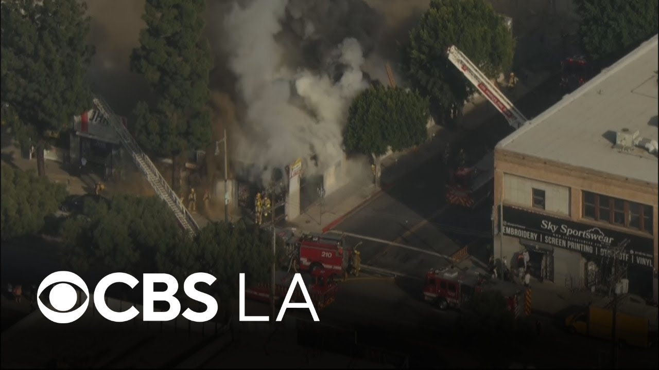Vacant building in downtown LA catches on fire