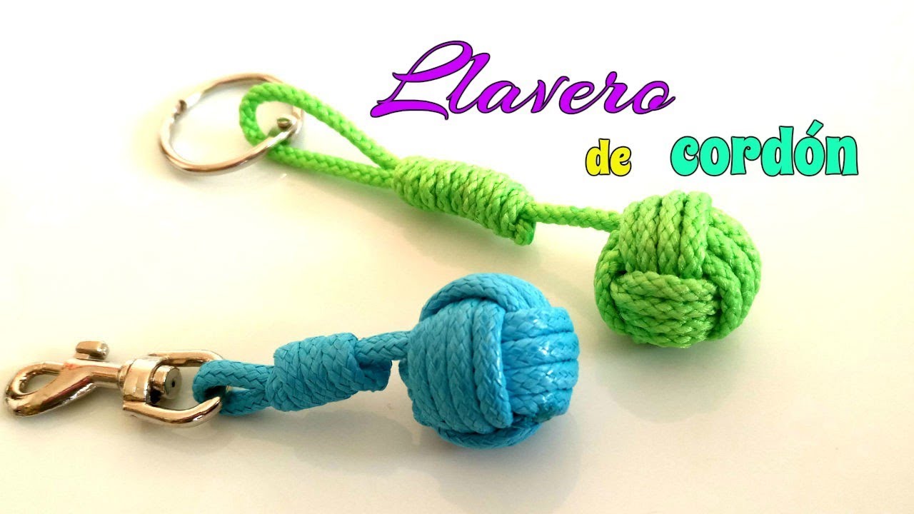 Cómo hacer un LLAVERO de BOLA con CORDÓN/ PUÑO DE MONO.